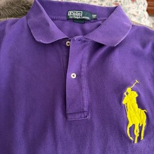 Polo by Ralph Lauren Purple Polo with Yellow Big Pony Embroidery